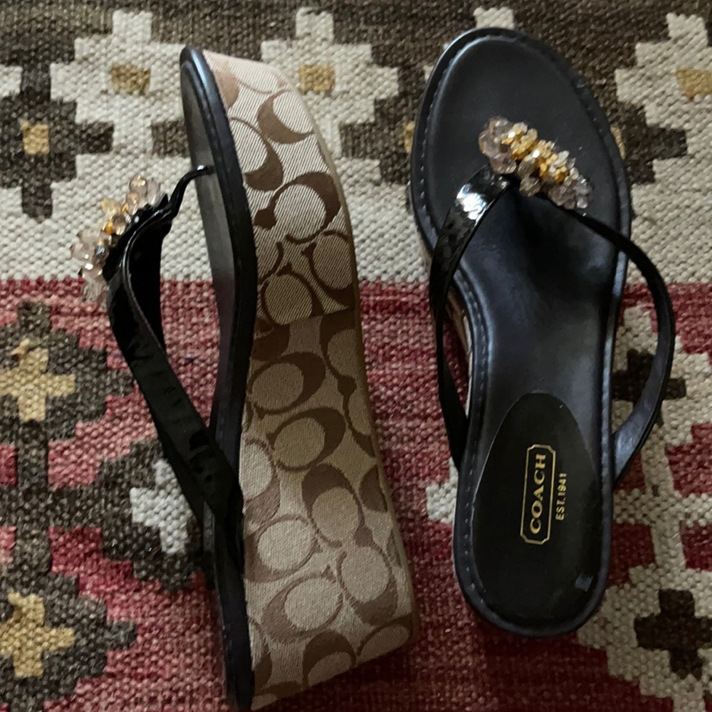 Coach brown wedges
